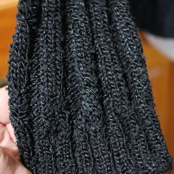 Dana Buchman Black Textured Cable Knit Round Neck Pullover Sweater Medium - Picture 6 of 12